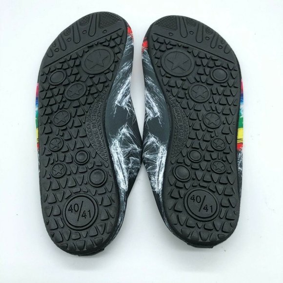 Met 520 Womens Water Shoes Slip On Fabric Rainbow Ship Black Size 40/41 US 8.5-9 - Picture 4 of 4